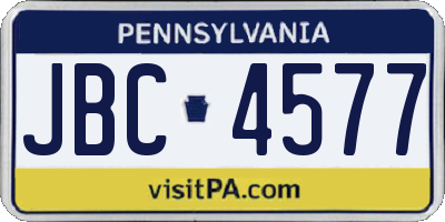 PA license plate JBC4577