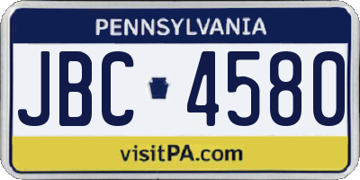 PA license plate JBC4580