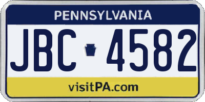 PA license plate JBC4582