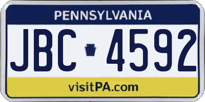 PA license plate JBC4592