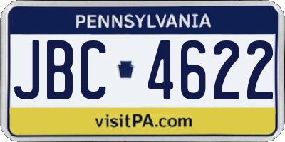PA license plate JBC4622