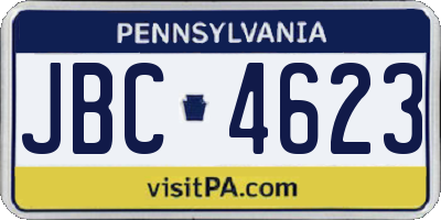 PA license plate JBC4623
