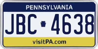 PA license plate JBC4638