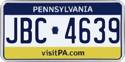 PA license plate JBC4639