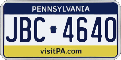 PA license plate JBC4640