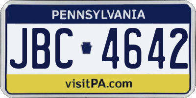 PA license plate JBC4642