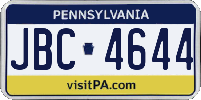 PA license plate JBC4644