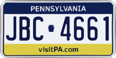 PA license plate JBC4661