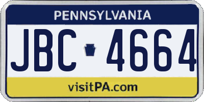 PA license plate JBC4664