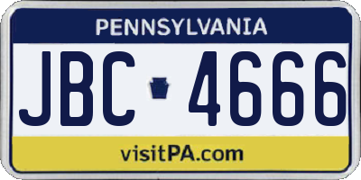 PA license plate JBC4666