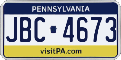PA license plate JBC4673
