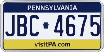 PA license plate JBC4675