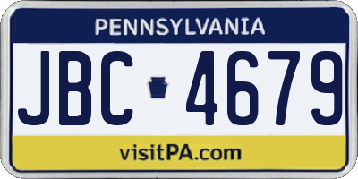 PA license plate JBC4679