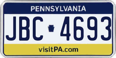 PA license plate JBC4693