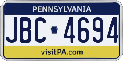 PA license plate JBC4694