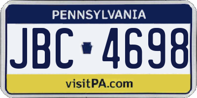 PA license plate JBC4698
