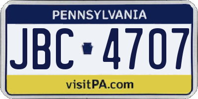 PA license plate JBC4707