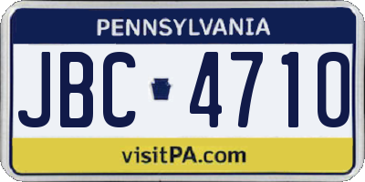 PA license plate JBC4710