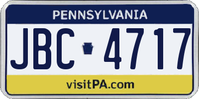 PA license plate JBC4717