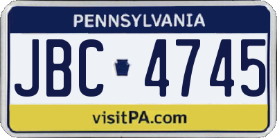 PA license plate JBC4745