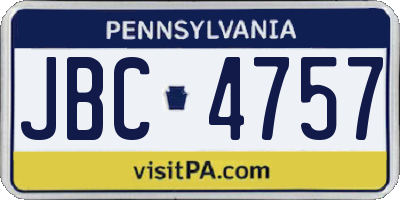 PA license plate JBC4757