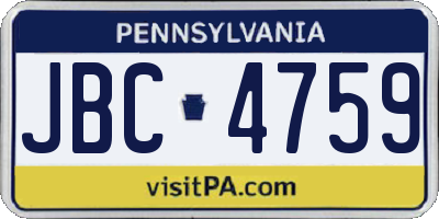 PA license plate JBC4759
