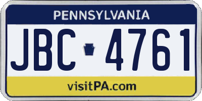 PA license plate JBC4761