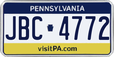 PA license plate JBC4772