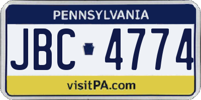 PA license plate JBC4774