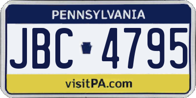 PA license plate JBC4795
