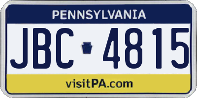 PA license plate JBC4815