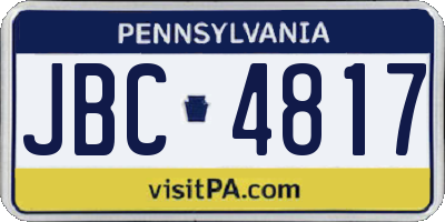 PA license plate JBC4817