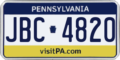 PA license plate JBC4820