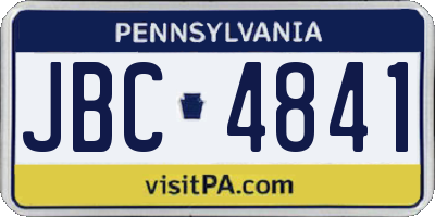 PA license plate JBC4841