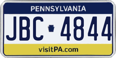 PA license plate JBC4844