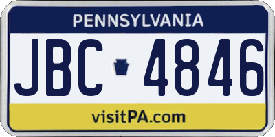 PA license plate JBC4846
