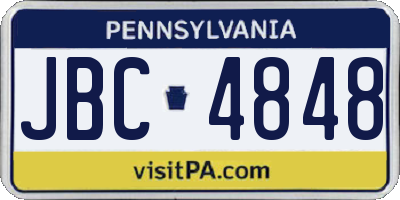 PA license plate JBC4848