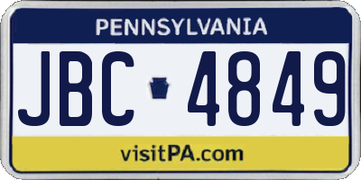 PA license plate JBC4849