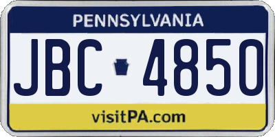 PA license plate JBC4850
