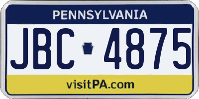 PA license plate JBC4875