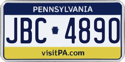 PA license plate JBC4890