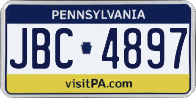 PA license plate JBC4897