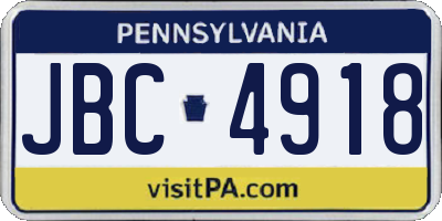 PA license plate JBC4918