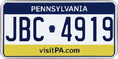 PA license plate JBC4919