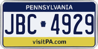 PA license plate JBC4929