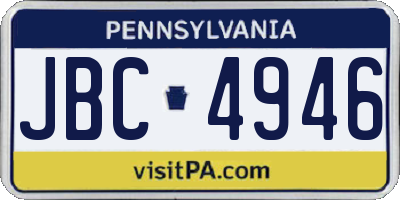PA license plate JBC4946