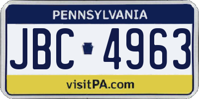 PA license plate JBC4963