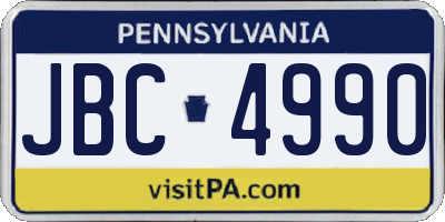 PA license plate JBC4990