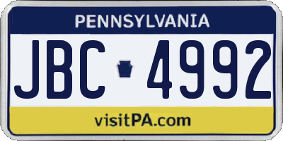 PA license plate JBC4992
