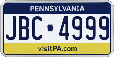 PA license plate JBC4999